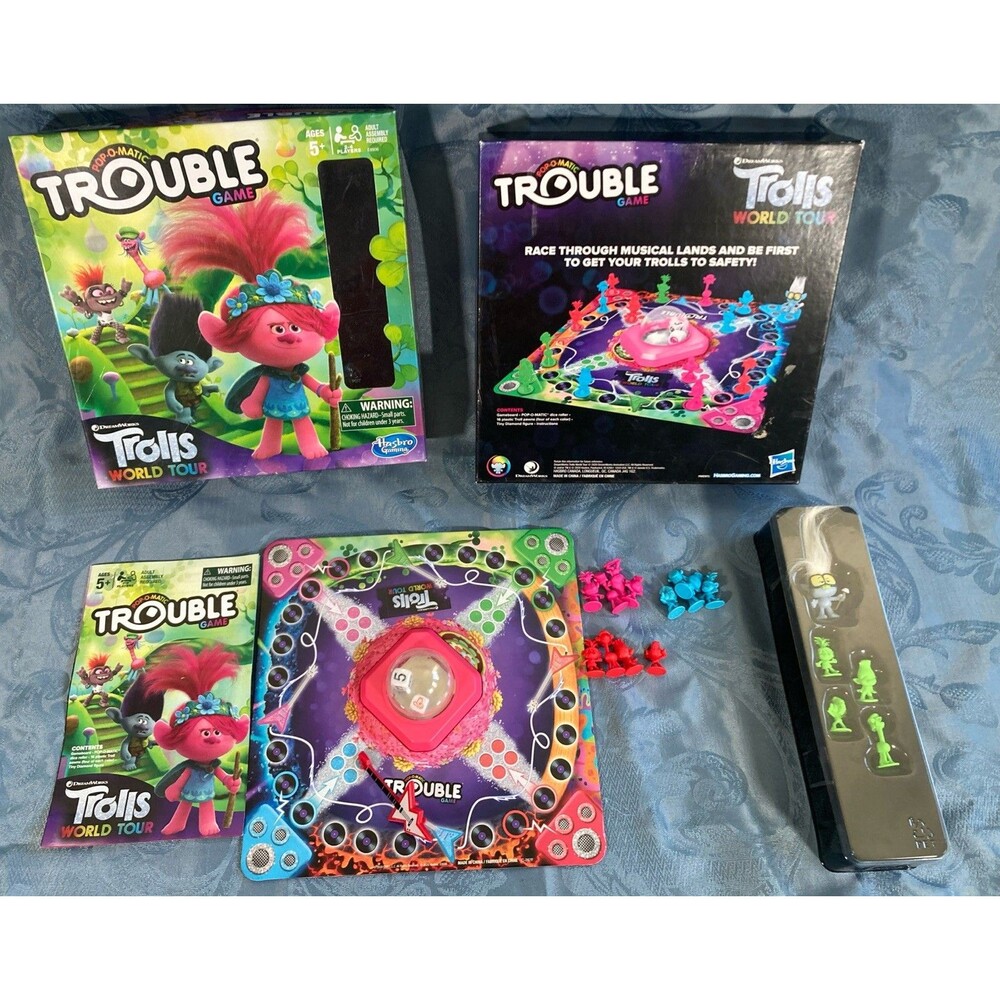Trolls World Tour Pop O Matic Trouble Board Game (Hasbro 2020)